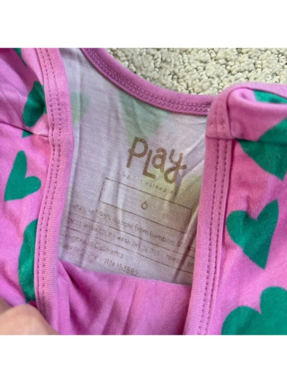 Little sleepies pink heart twirl bamboo dress